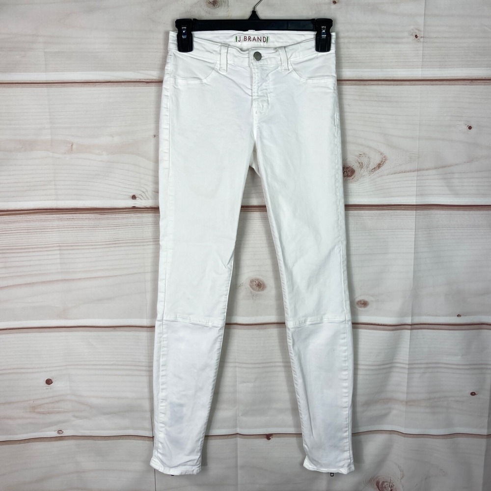 J. Brand Jeans Womens 24 Intermix White Low Rise Skinny Ankle Zipper Stretch